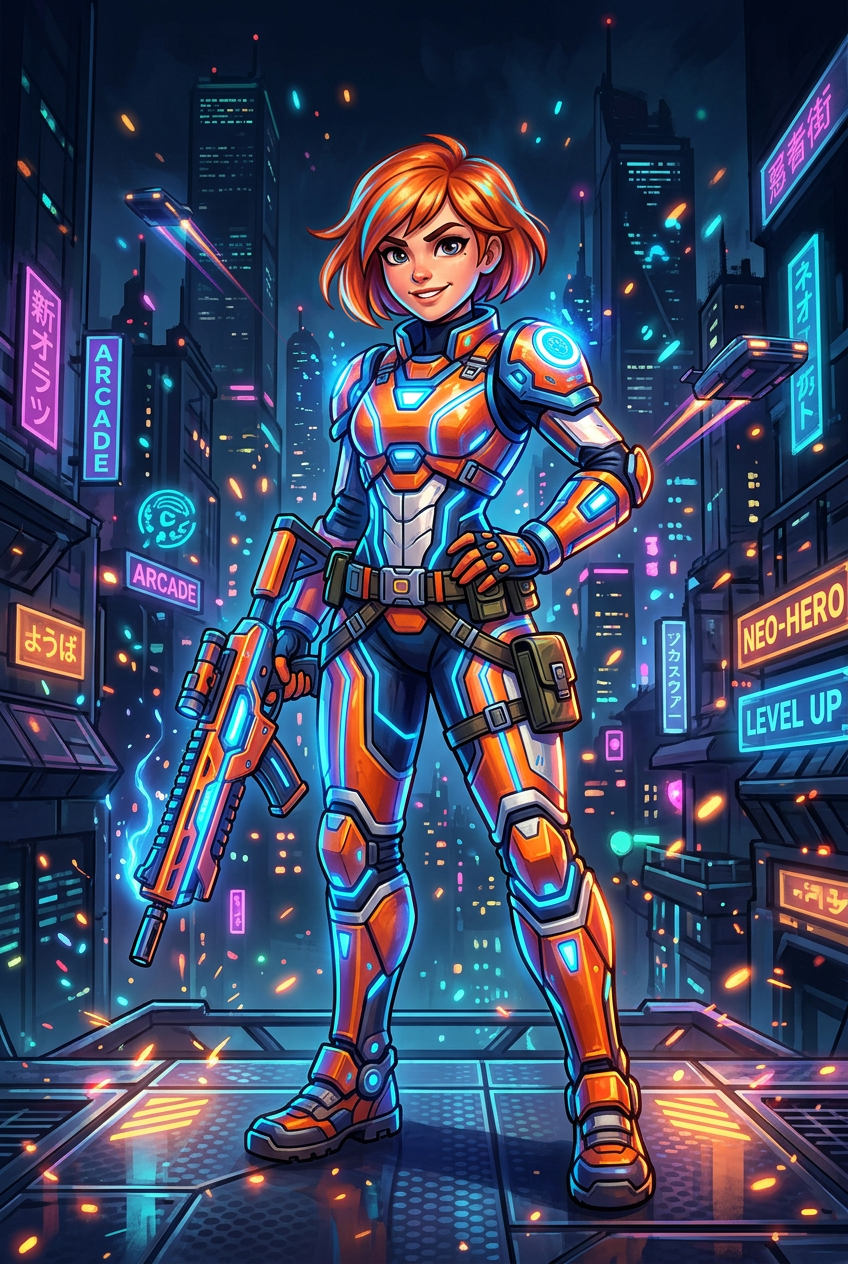 聚友互娱品牌角色 - 未来战士